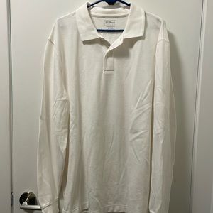 White L.L. Bean Polo long sleeve shirt size L